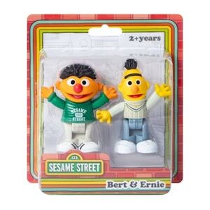 Sesame Street Bert & Ernie Poseable Figures - Yellow and Green